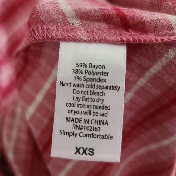 Lularoe Carly XX-Small Pink White striped … - Picture 7 of 7